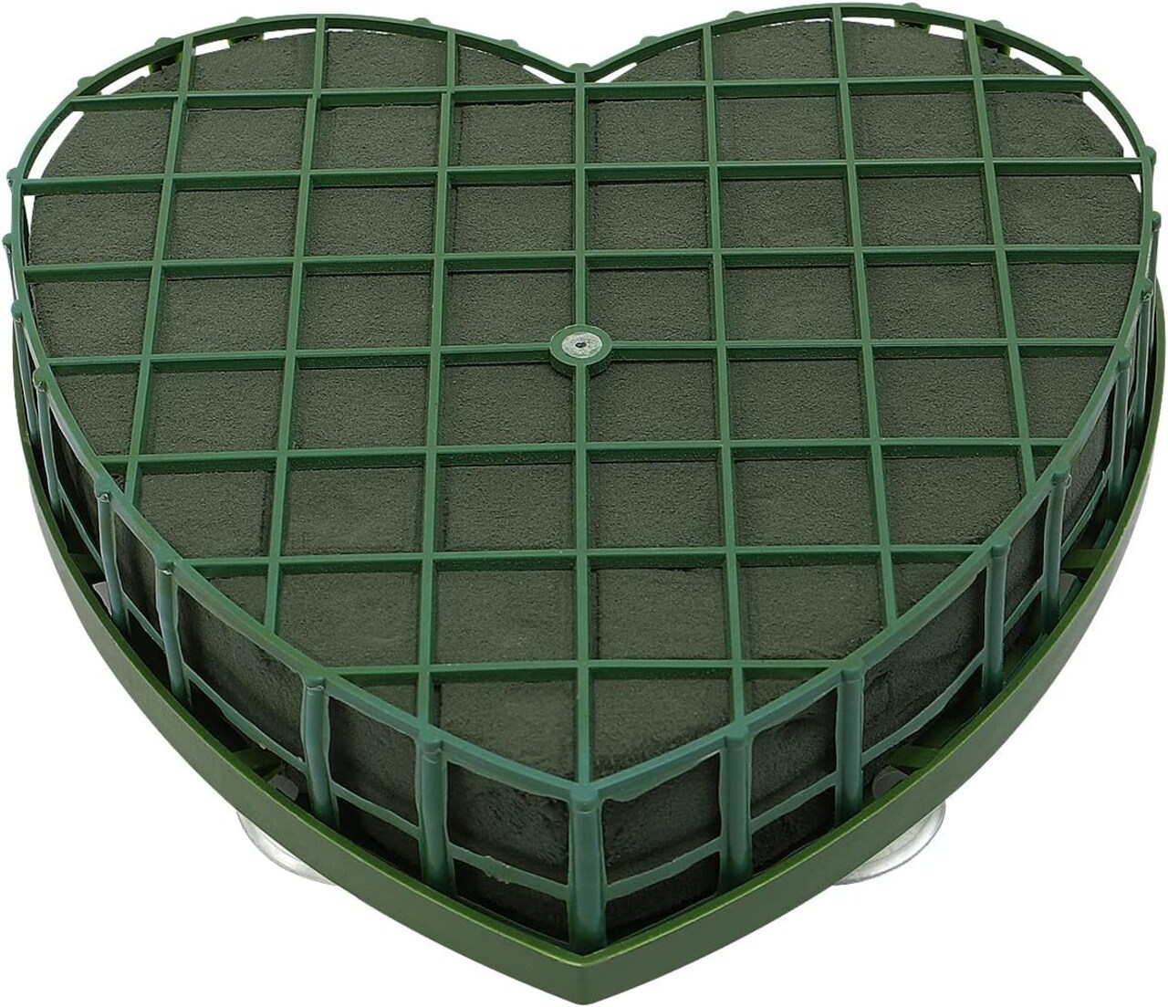 Wet Floral Foam Heart Shaped Flower Foam with Suction Cup Tray for Wedding Centerpiece Party Decoration DIY Flower Arrangement Size S